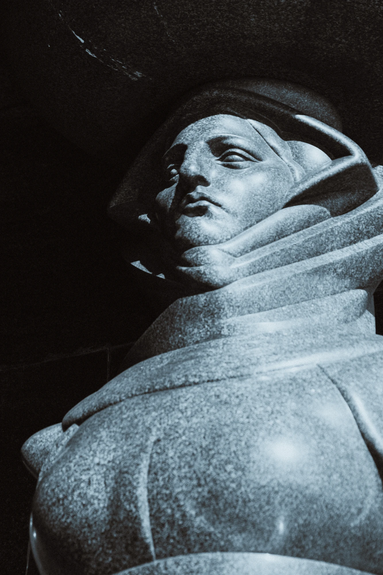 A marble statue of a woman
