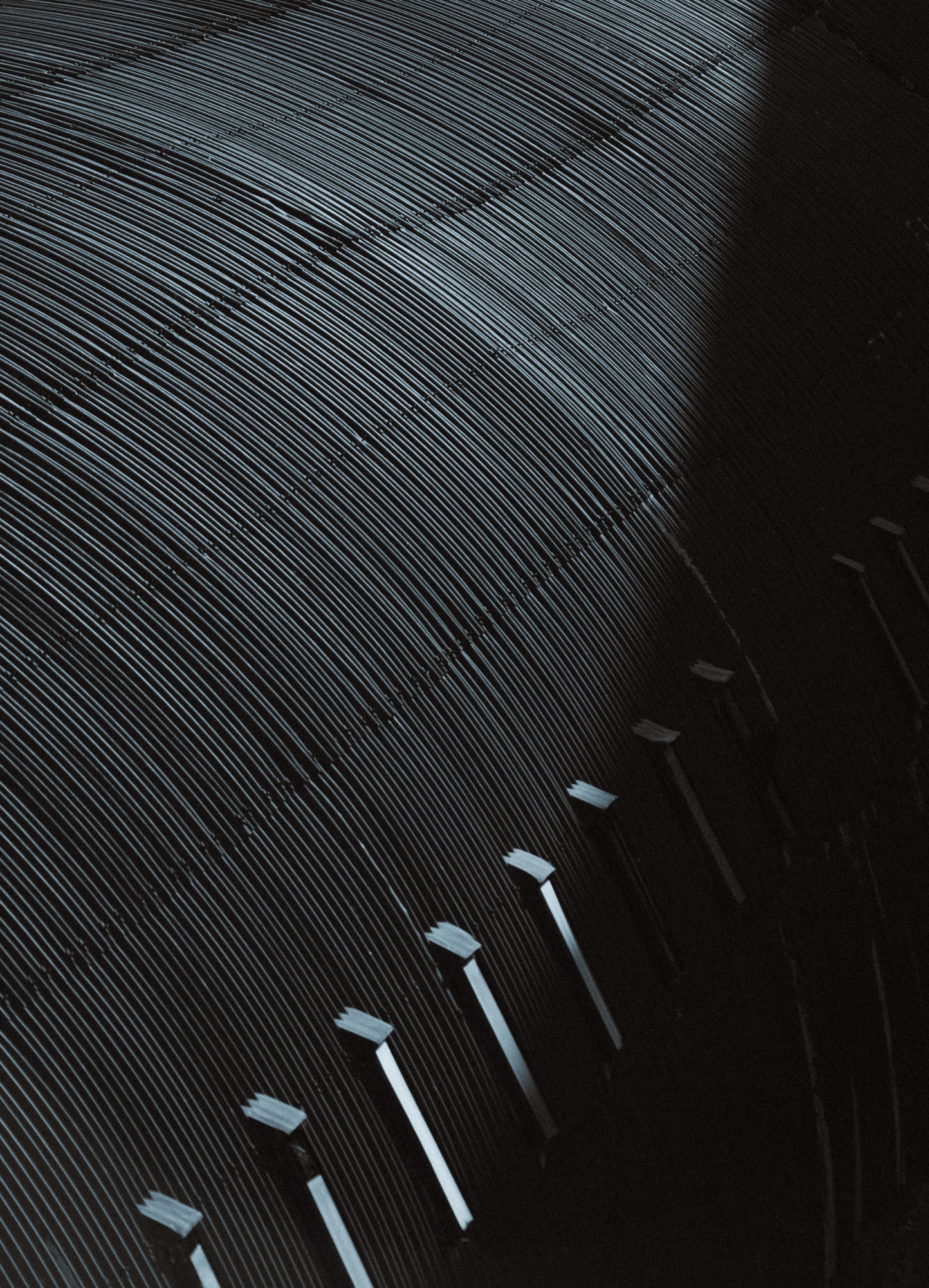 A black and white photo of something with windows