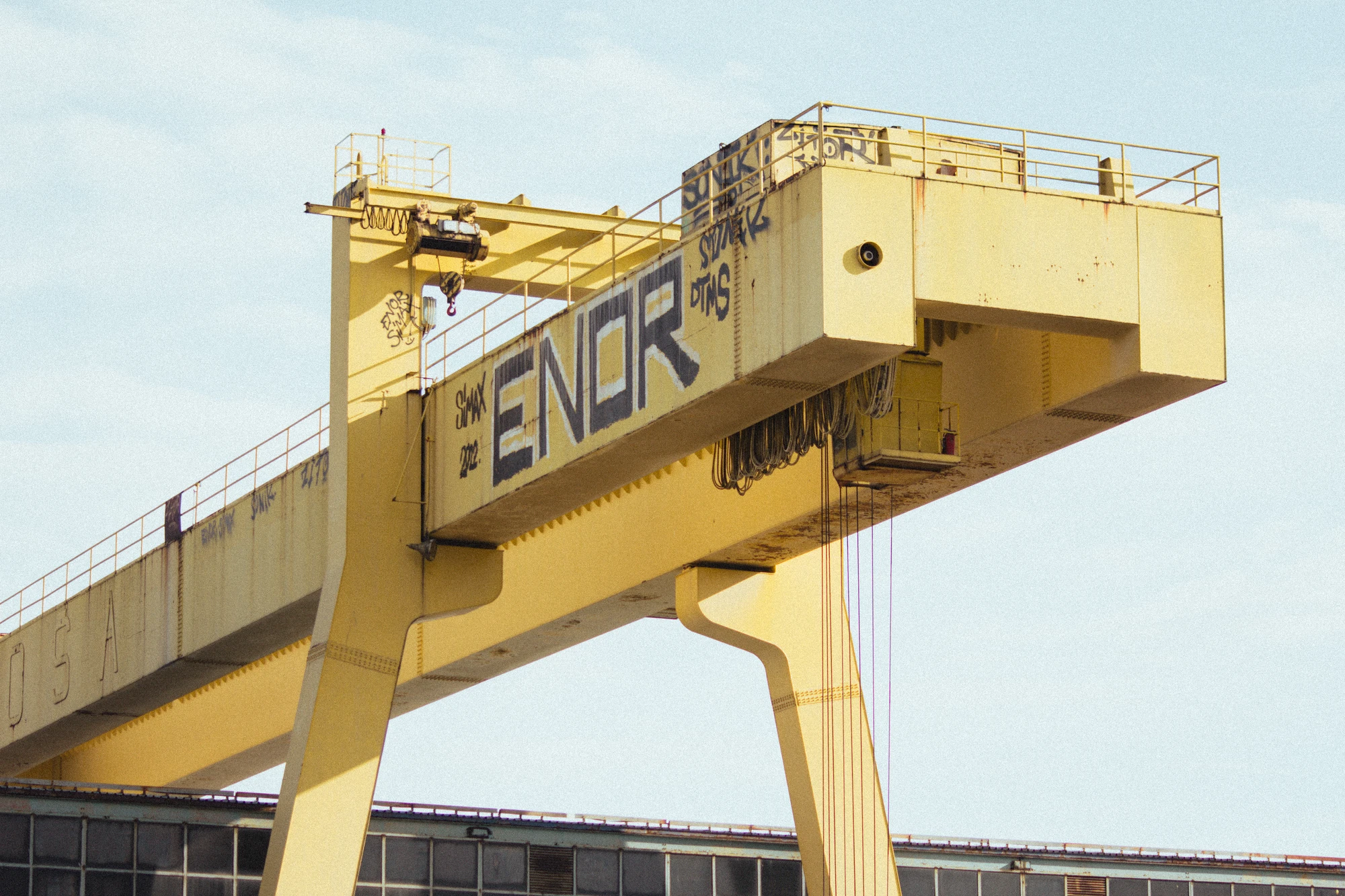A large yellow crane