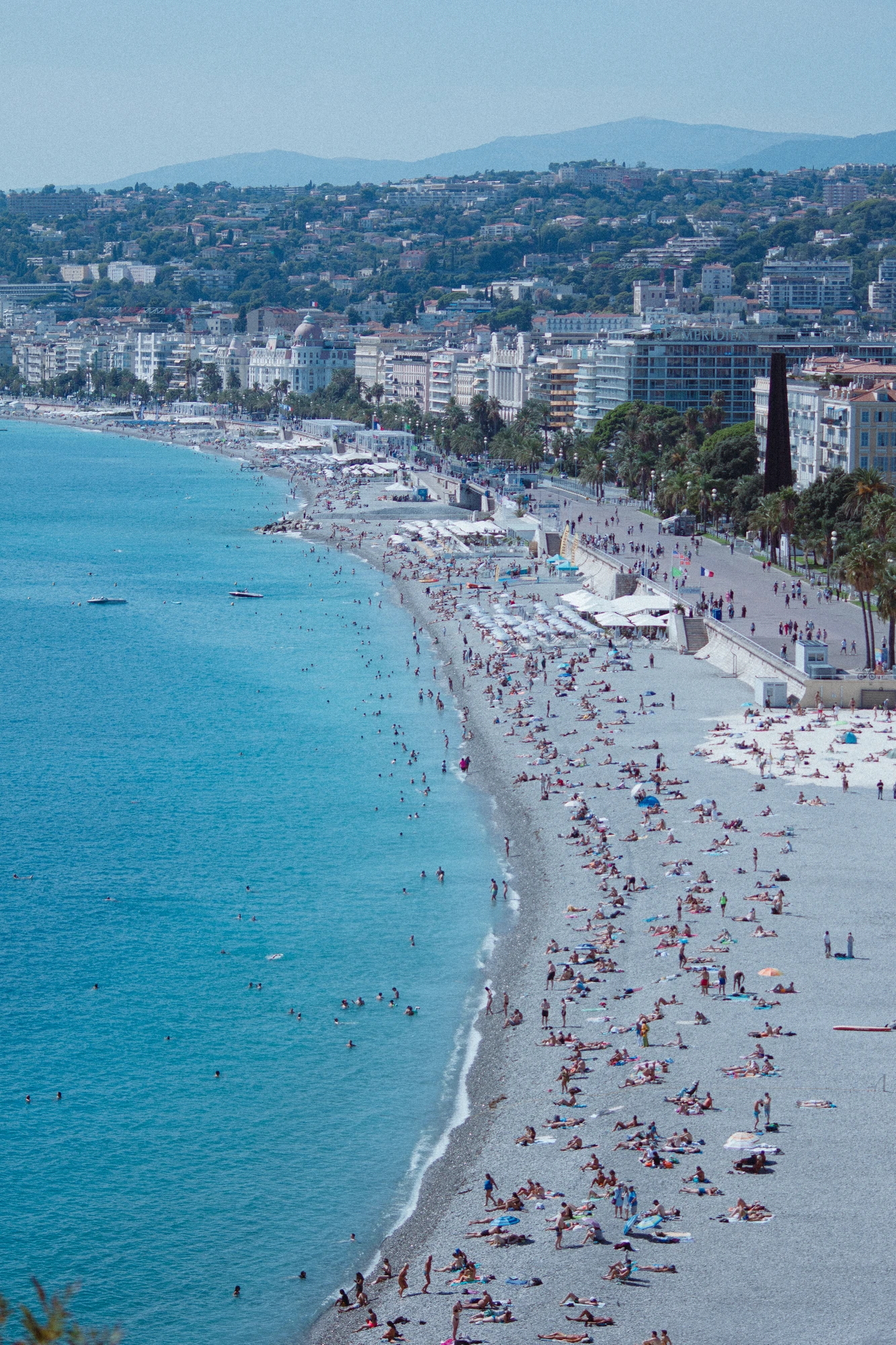 Cityscape with a busy beach