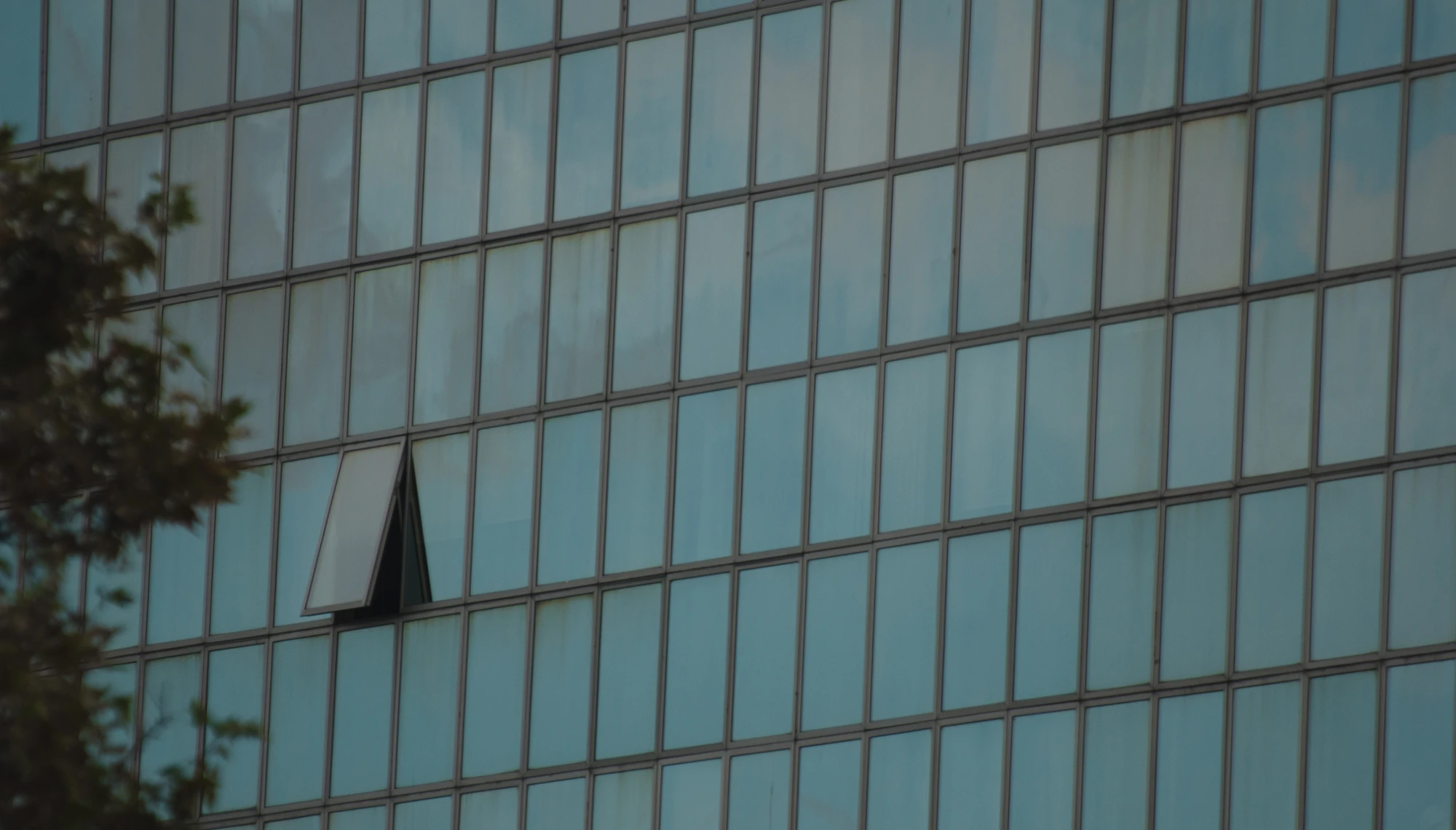 A lone ajar window